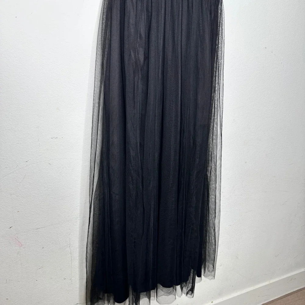 Windsor Rebecca Black Tulle Maxi Dress Sleeveless Formal Evening Gown Sz S? READ - Picture 4 of 8